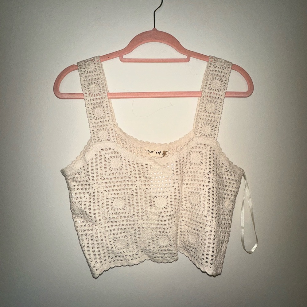 Small medium crochet crop top tank